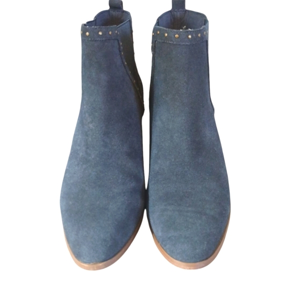 Skechers Blue Suede Ankle Boots Women's Block Heel Booties Size 7.5 - Picture 3 of 12